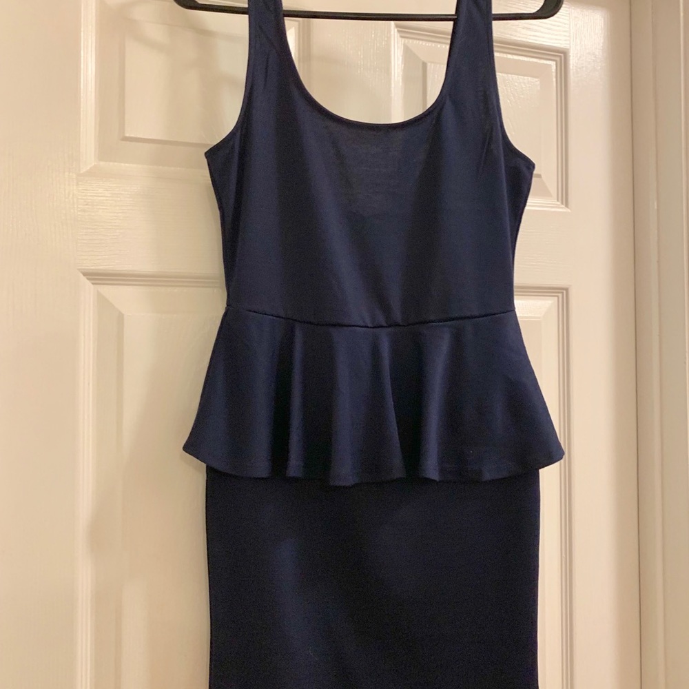 Navy peplum dress